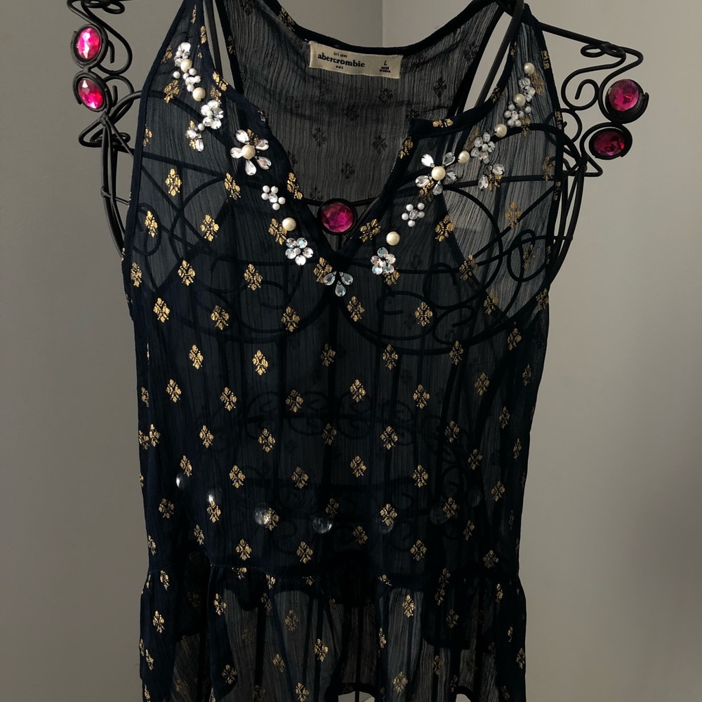 Abercrombie Navy Sheer Tank Top